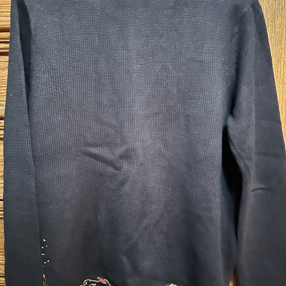 Kim Rogers beaded Christmas Sweater, black, size large - Picture 6 of 6